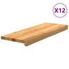 vidaXL 12 db t&ouml;m&ouml;r t&ouml;lgyfa vil&aacute;gosbarna l&eacute;pcsőfokok 70x25x2 cm