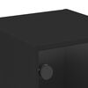 vidaXL 2 db fekete &eacute;jjeliszekr&eacute;ny &uuml;veg ajt&oacute;val 35 x 37 x 35 cm