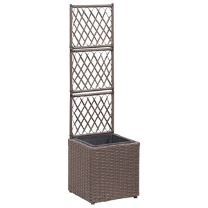 vidaXL barna r&aacute;csos polyrattan magas&aacute;gy&aacute;s 1 kasp&oacute;val 30 x 30 x 107 cm