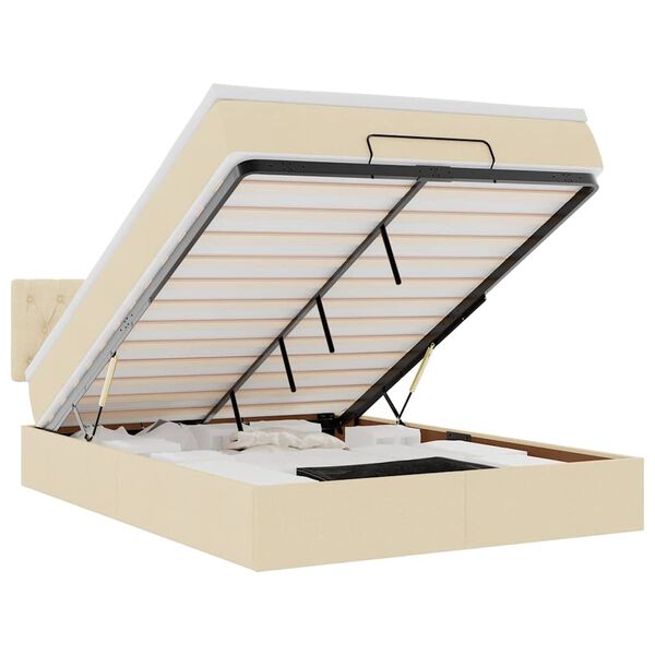 vidaXL Ottom&aacute;n &aacute;gy matraccal kr&eacute;m 140x190 cm sz&ouml;vet