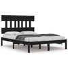 vidaXL King Size fekete t&ouml;m&ouml;r fa &aacute;gykeret 150 x 200 cm