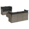 vidaXL 6 r&eacute;szes sz&uuml;rke polyrattan kerti &uuml;lőgarnit&uacute;ra p&aacute;rn&aacute;kkal