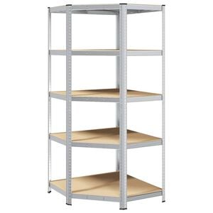 vidaXL Sarokpolc polcokkal t&aacute;rol&oacute;val Ez&uuml;st 90 x 90 x 198 cm Faanyag
