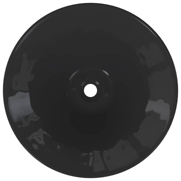 vidaXL mosd&oacute;kagyl&oacute;k 2 db f&eacute;nyes fekete &Oslash;42x14 cm Ker&aacute;mia