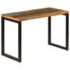 vidaXL t&ouml;m&ouml;r &uacute;jrahasznos&iacute;tott fa &eacute;s ac&eacute;l &eacute;tkezőasztal 115 x 55 x 76 cm