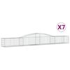 vidaXL 7 db &iacute;ves horganyzott vas gabion kos&aacute;r 400x50x40/60 cm