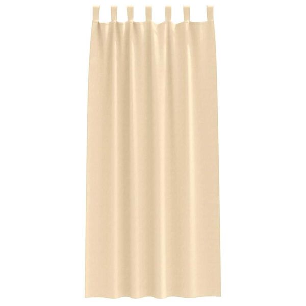 vidaXL Fekete F&uuml;gg&ouml;ny Gyűrűkkel 2 pcs Kr&eacute;m 245 x 140 cm Poli&eacute;szter
