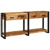 vidaXL Konzolasztalok 2 db Barna 161 x 33 x 75 cm T&ouml;m&ouml;r Mang&oacute;f&aacute;t