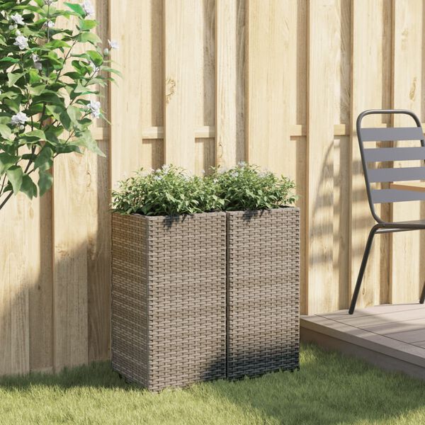 vidaXL 2 db sz&uuml;rke polyrattan kerti &uuml;ltetől&aacute;da 30x30x60 cm