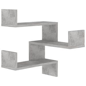 vidaXL betonsz&uuml;rke szerelt fa fali sarokpolc 40 x 40 x 50 cm