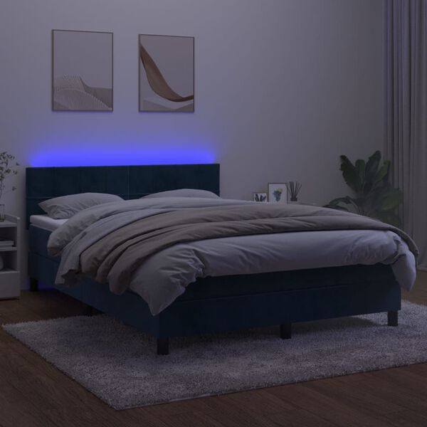 vidaXL s&ouml;t&eacute;tk&eacute;k b&aacute;rsony rug&oacute;s &eacute;s LED-es &aacute;gy matraccal 140x190 cm
