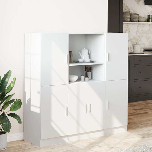 vidaXL 3 r&eacute;szes feh&eacute;r szerelt fa Konyhai szekr&eacute;nygarnit&uacute;r&aacute;k