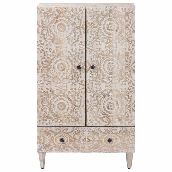 vidaXL Magas T&aacute;lca fi&oacute;kkal Feh&eacute;r 60 x 33,5 x 100 cm T&ouml;m&ouml;r Mang&oacute;f&aacute;t