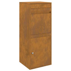 vidaXL Csomagz&aacute;r&oacute; doboz Rozsd&aacute;s 41 x 38 x 103 cm Időj&aacute;r&aacute;s&aacute;ll&oacute; ac&eacute;l
