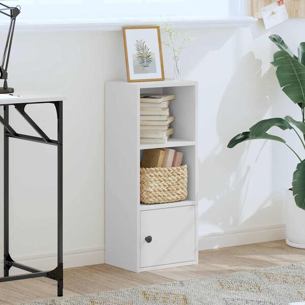 vidaXL feh&eacute;r szerelt fa k&ouml;nyvespolc 31x24x77 cm