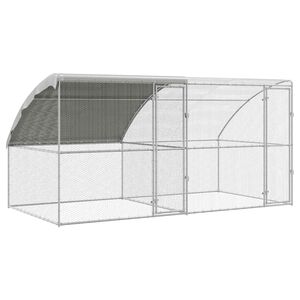 vidaXL Csirkeketrec 2 db Ez&uuml;st 400 x 200 x 200 cm Ac&eacute;l &eacute;s PE