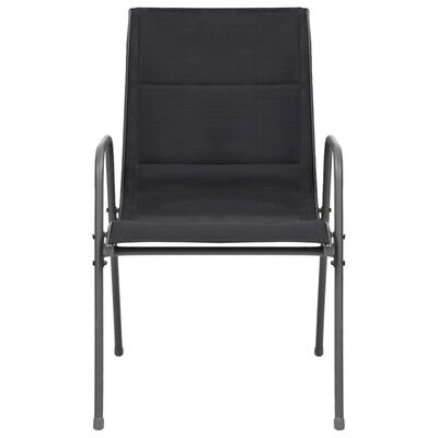vidaXL 6 db fekete rakásolható acél és textilén kerti szék