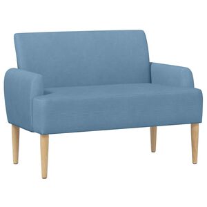 vidaXL Gombra tűz&ouml;tt loveseat K&eacute;k 116 x 67 x 81 cm B&aacute;rsonyos sz&ouml;vet
