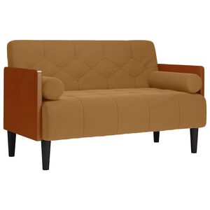 vidaXL barna b&aacute;rsony loveseat kanap&eacute; p&aacute;rn&aacute;kkal 110 cm