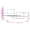 vidaXL fehér fém ágykeret fej- és lábtámlával 90x200 cm