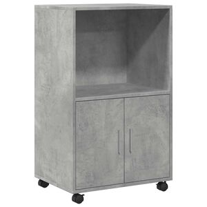 vidaXL betonsz&uuml;rke szerelt fa kerekes szekr&eacute;ny 55 x 40 x 91 cm