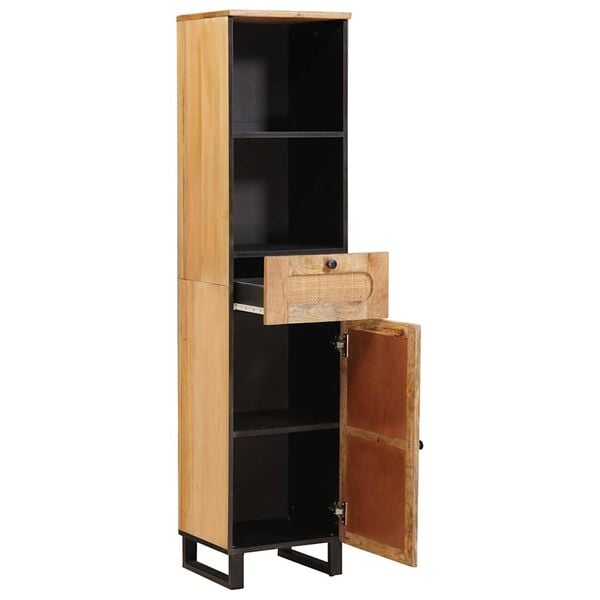 vidaXL F&uuml;rdőszoba Sz&eacute;k&eacute;ny Barna 38 x 33 x 160 cm T&ouml;m&ouml;r Mang&oacute;f&aacute;t