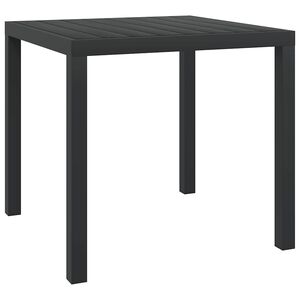 vidaXL fekete alum&iacute;nium &eacute;s WPC kerti asztal 80 x 80 x 74 cm