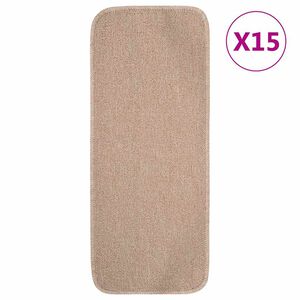 vidaXL 15 db b&eacute;zs n&eacute;gysz&ouml;gű cs&uacute;sz&aacute;smentes l&eacute;pcsőszőnyeg 60 x 25 cm