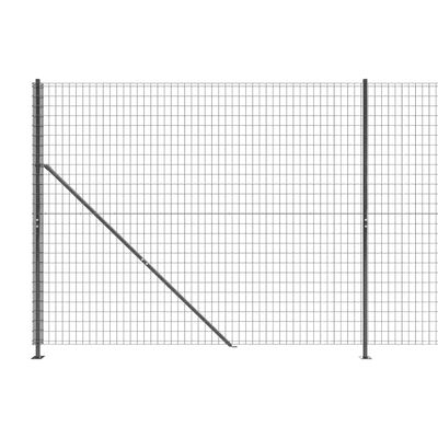 vidaXL antracitszürke dróthálós kerítés illesztőperemmel 1,4x25 m