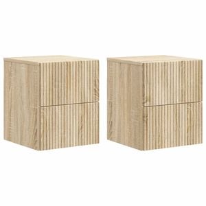 vidaXL Fali &eacute;jjeli szekr&eacute;ny 2 pcs Sonoma T&ouml;lgy 33 x 34,5 x 40 cm