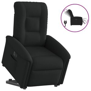 vidaXL elektromos fel&aacute;ll&aacute;st seg&iacute;tő fekete sz&ouml;vet d&ouml;nthető fotel