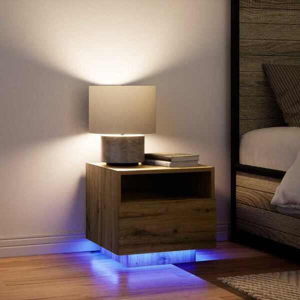 vidaXL &Eacute;jjeliszekr&eacute;ny fi&oacute;kkal Artisan t&ouml;lgy 40 x 39 x 37 cm Faanyag