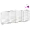 vidaXL 20 db &iacute;ves horganyzott vas gabion kos&aacute;r 400x50x140/160 cm