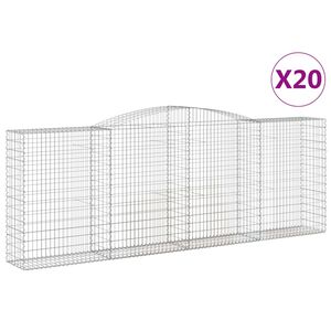 vidaXL 20 db &iacute;ves horganyzott vas gabion kos&aacute;r 400x50x140/160 cm