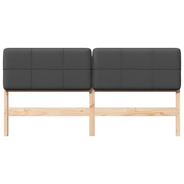 vidaXL K&aacute;rpitozott fejt&aacute;mla Barna &eacute;s s&ouml;t&eacute;tsz&uuml;rke 180 cm T&ouml;m&ouml;r fenyőfa