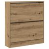 vidaXL Cipőszekr&eacute;ny polcokkal F&uuml;st&ouml;lt t&ouml;lgy 80 x 21 x 87,5 cm Faanyag