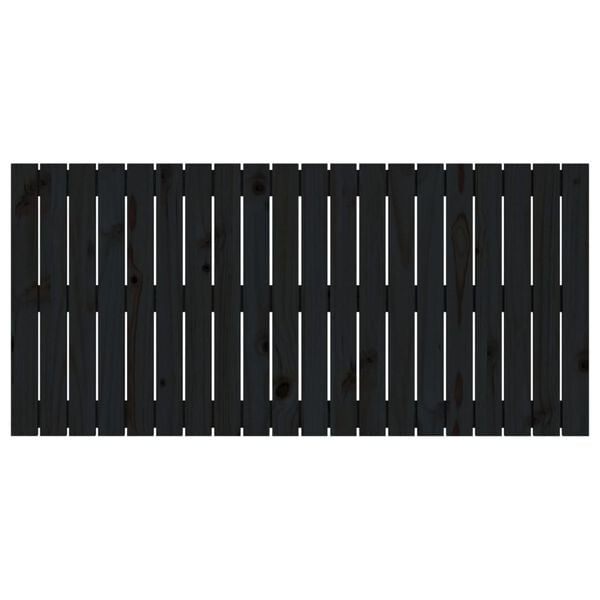 vidaXL fekete t&ouml;m&ouml;r fenyőfa fali fejt&aacute;mla 127,5 x 3 x 60 cm