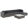 vidaXL 6-r&eacute;szes sz&uuml;rke polyrattan kerti b&uacute;torszett p&aacute;rn&aacute;kkal