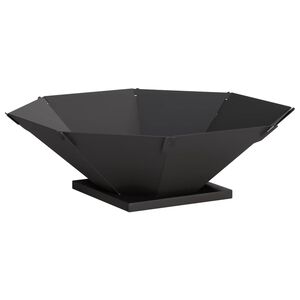 vidaXL Tűzrak&oacute; Fekete 50 x 50 x 15,5 cm Ac&eacute;l