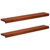 vidaXL Ablakp&aacute;rk&aacute;nyok 2 db Barna 100 x 20 x 2 cm T&ouml;m&ouml;r b&uuml;kkfa