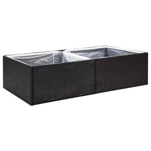 vidaXL fekete polyrattan kerti &uuml;ltetől&aacute;da 157 x 80 x 40 cm