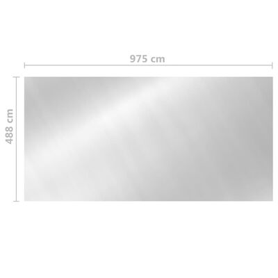 vidaXL ezüst polietilén medencetakaró 975 x 488 cm