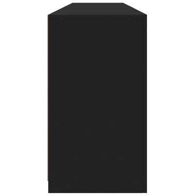vidaXL fekete tálalószekrény LED-világítással 181,5x37x67 cm