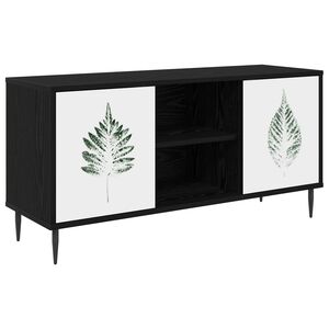 vidaXL TV szekr&eacute;ny HANAU 102 x 33 x 51 cm Fekete T&ouml;lgy Szerelt Fa