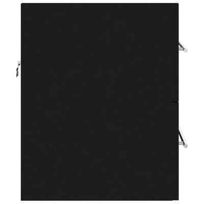 vidaXL fekete forgácslap mosdószekrény 60 x 38,5 x 48 cm
