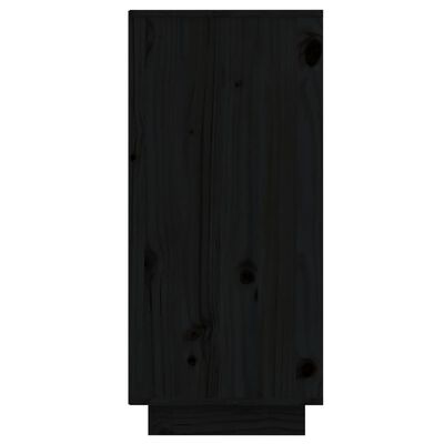 vidaXL fekete tömör fenyőfa tálalószekrény 60 x 34 x 75 cm