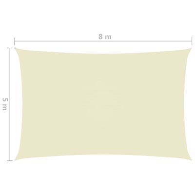 vidaXL krémszínű téglalap alakú oxford-szövet napvitorla 5 x 8 m