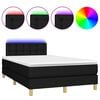 vidaXL fekete sz&ouml;vet rug&oacute;s &eacute;s LED-es &aacute;gy matraccal 120 x 200 cm