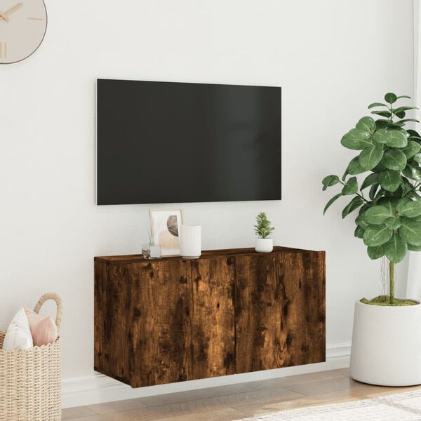 vidaXL f&uuml;st&ouml;s t&ouml;lgy sz&iacute;nű falra szerelhető TV-szekr&eacute;ny 80x 30 x 41 cm
