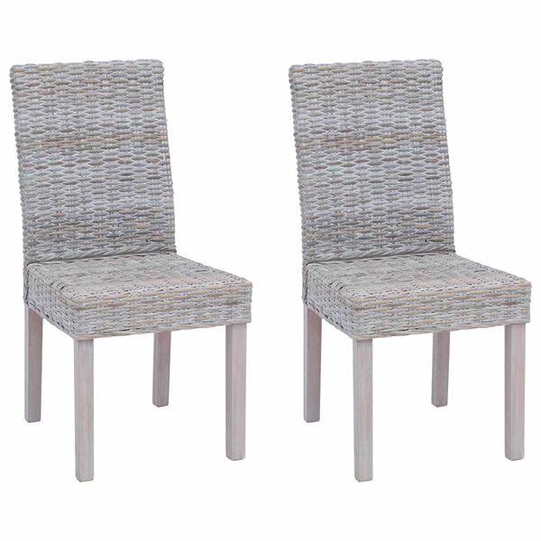 vidaXL &Eacute;tkezősz&eacute;k 2 pcs Feh&eacute;r Mos&aacute;s 45 x 54 x 93 cm T&ouml;m&ouml;r Mahag&oacute;ni Fa